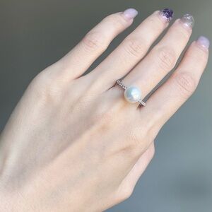Freshwater Pearl Ring – S925 Sterling Silver Band